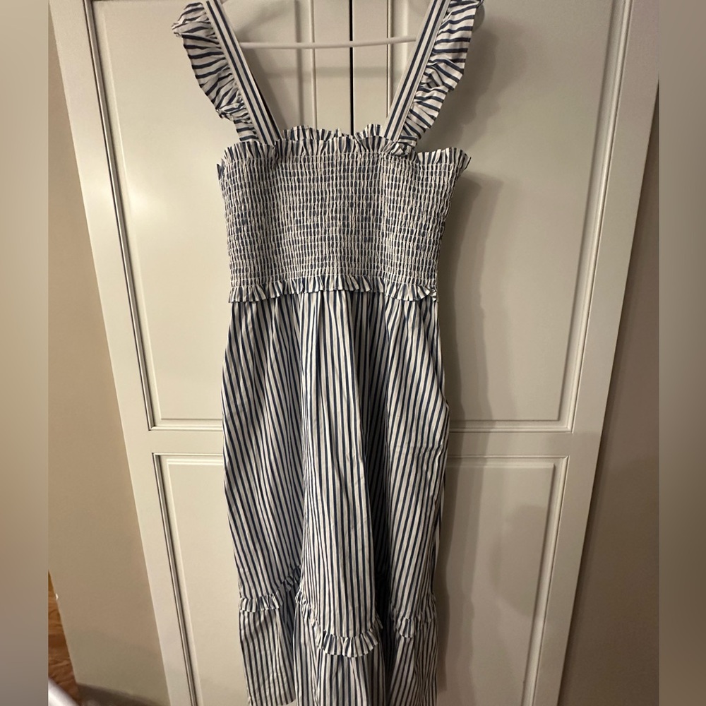 Draper James Navy and White Striped Ladles Dress